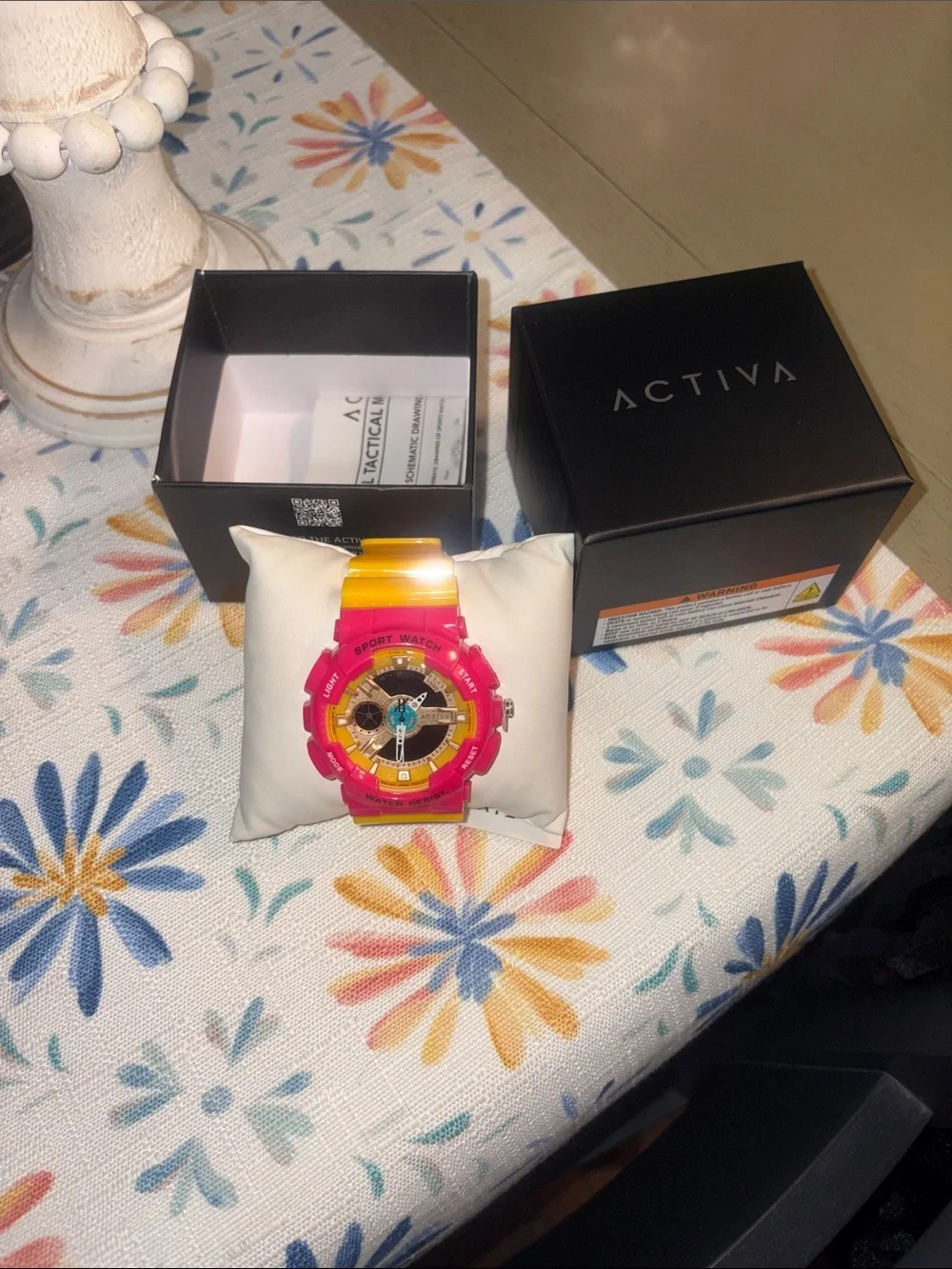Activa Women's Pink & Yellow Sport Watch